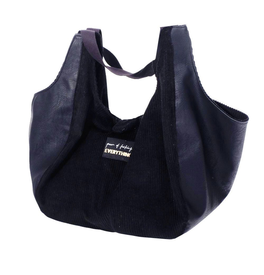 Nähset / Stoffpaket Tasche Valeska – Kunstleder / Cord – Blau – Bild 2