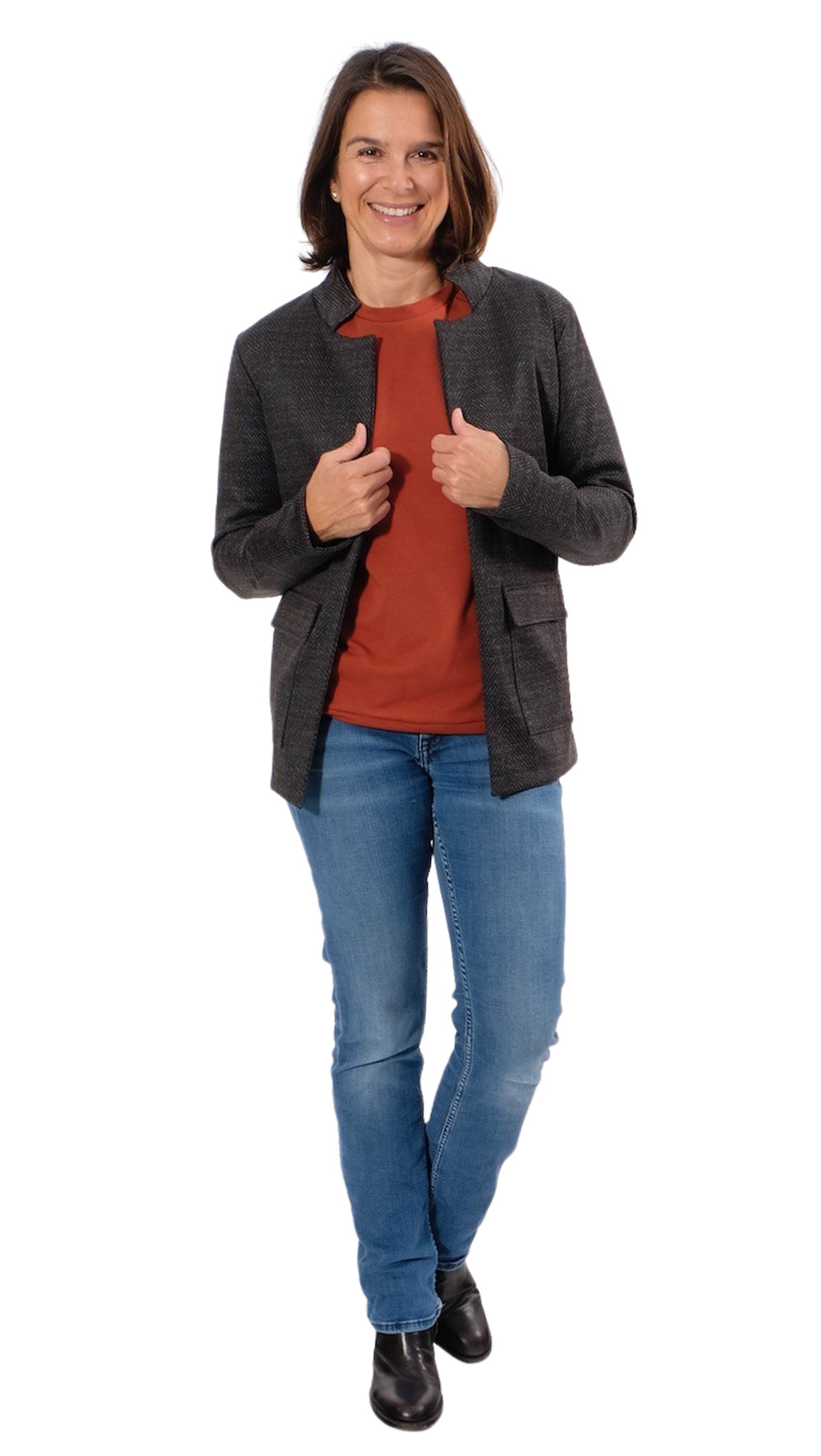 Jersey, Punta Roma, Romanit – Braun / Grau / Zackenmusterung – Bild 6