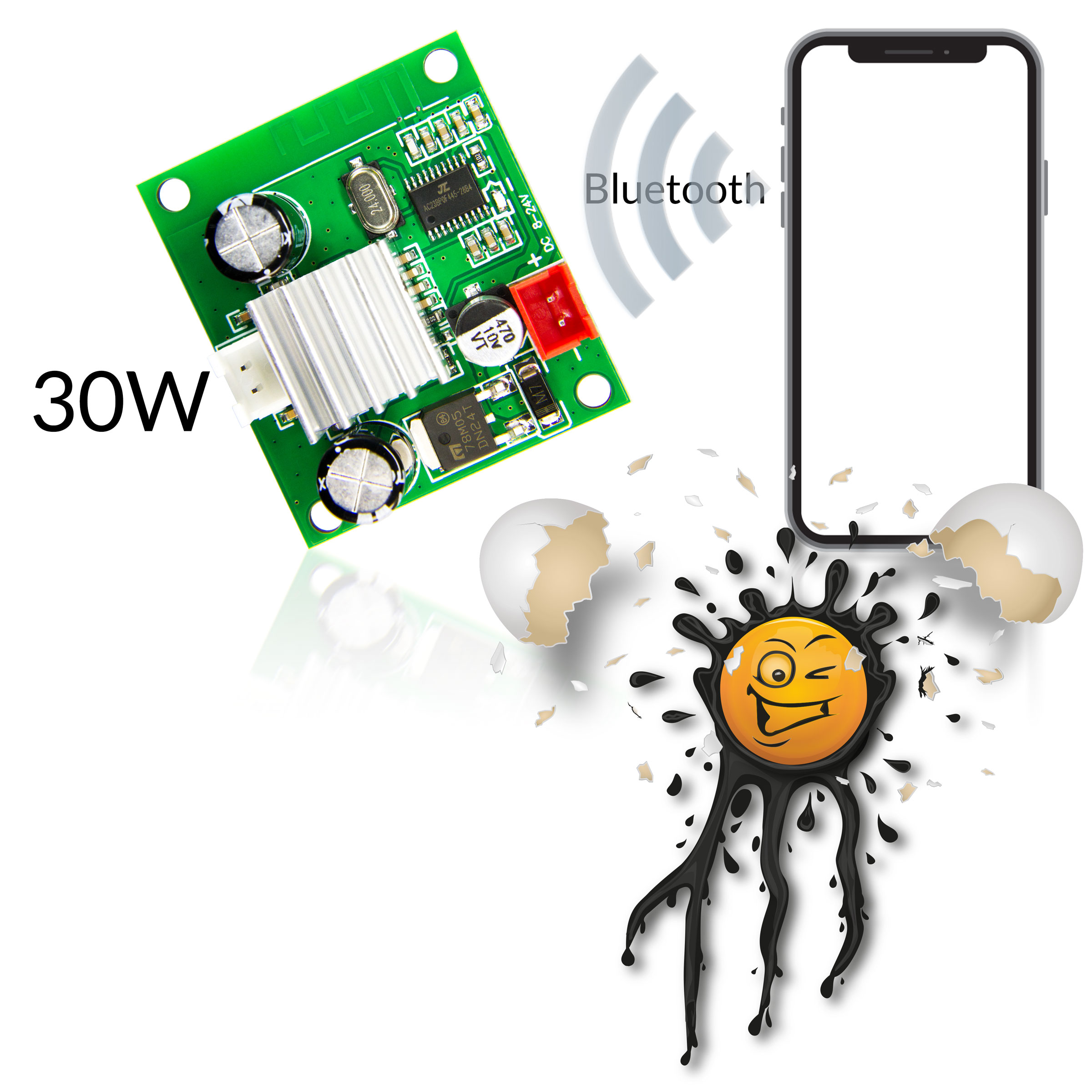 Bluetooth Verstärker Regler Modul 30W BT Receiver Amplifier Board Set – Bild 4