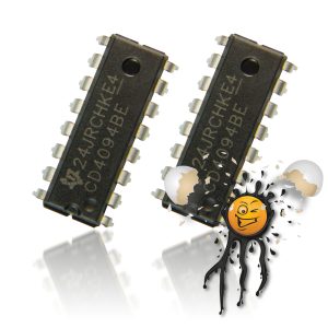 2 x CD4094BE 8 Stufen Schieberegister 8-stage shift register DIP16 IC