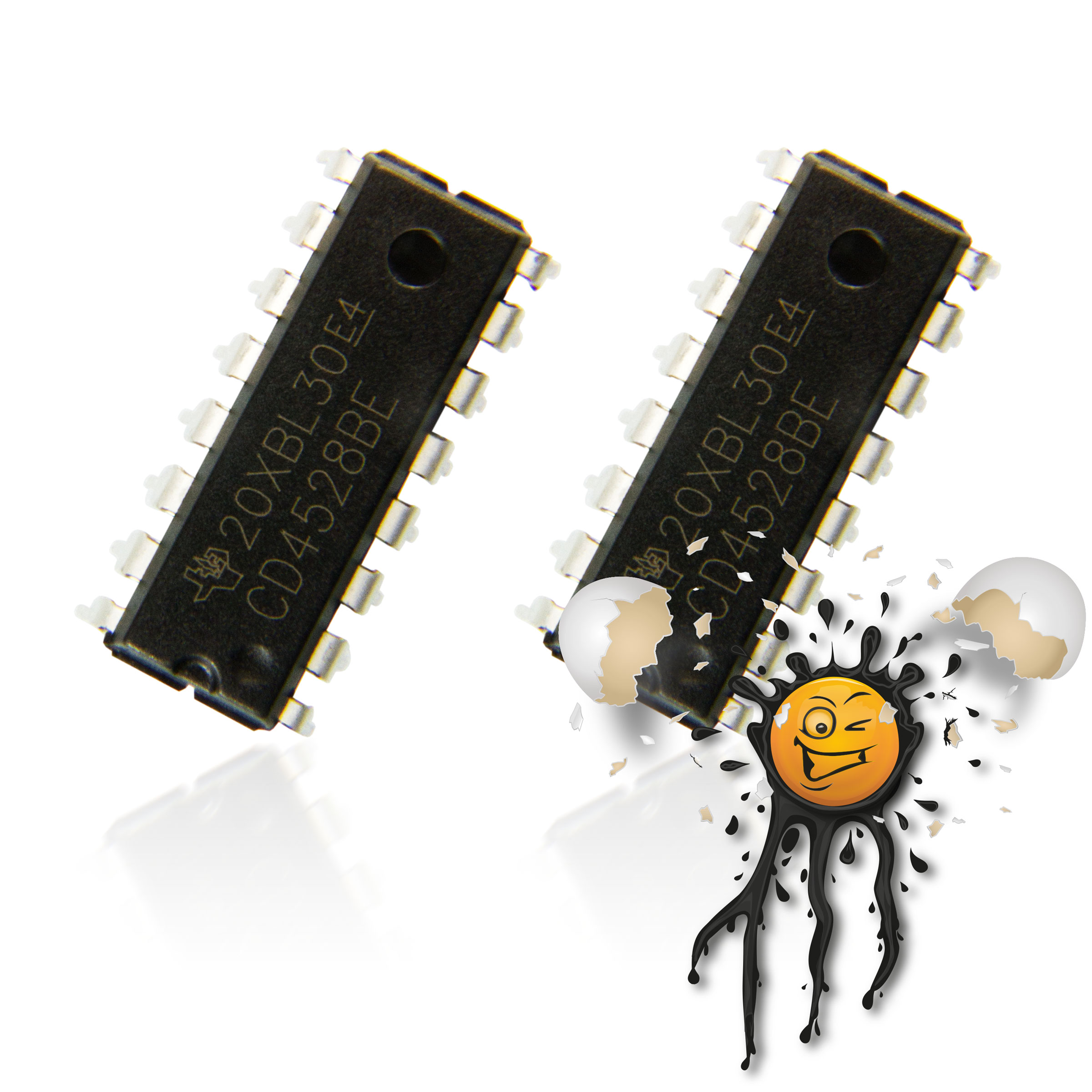 2 x CD4528BE DIP16 MOS multivibrator IC