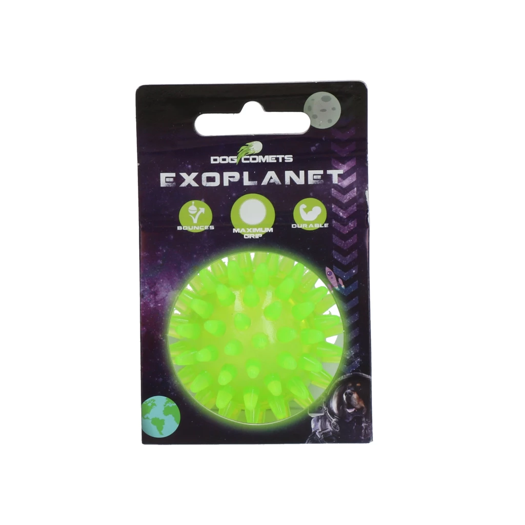 Dog Comets Exoplanet TPR Igelball, quietscht, hüpft, schwimmt, grün (S, M) – Bild 3