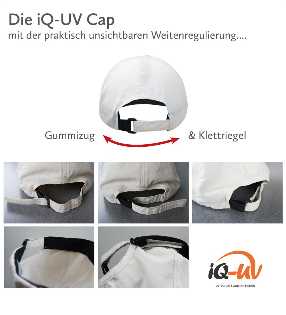 iQ UV 50+ Kappe mit Sonnenschild Cap grey grau Schutz leicht recycelt Neu – Bild 6