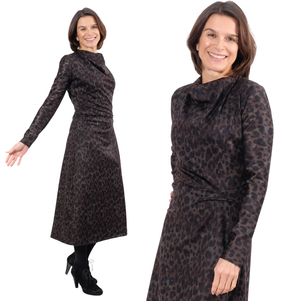 PAPIERSCHNITTMUSTER, Kleid mit Wasserfallkragen “Jessica”, Gr. 158 – Damengr. 46 – Bild 5