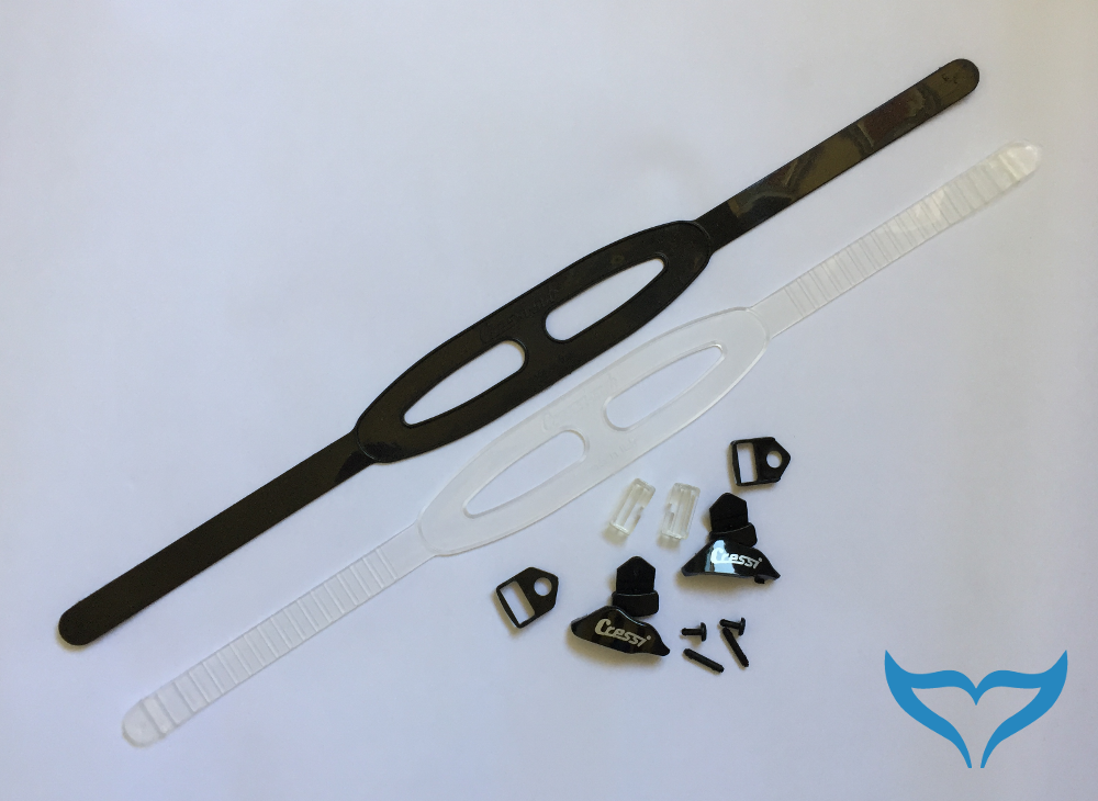 Cressi Maskenband 20 mm Tauchmaske Maske transparent schwarz Silikon Halter Niet – Bild 2