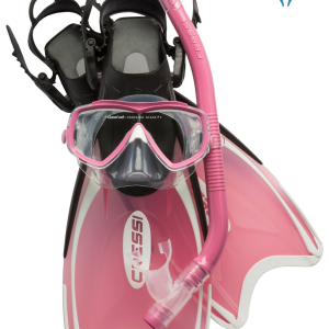 Cressi Palau Kid Bag Schnorchelset Flossen Maske Schnorchel pink 29-32 32-35 ros