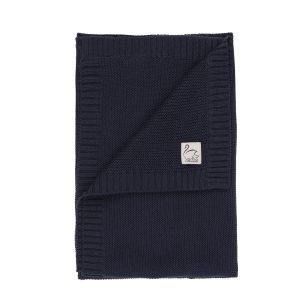 Vanilla Copenhagen – Strickdecke, navy blau, GOTS zertifiziert