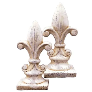 Dekorative Lilien Dekofiguren Gartendeko Antikoptik Zement creme 1 Stk in 2 Größen