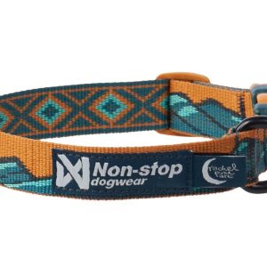 Non-stop dogwear Trail quest collar Rachel Pohl edition, türkis, blau und rost (Bergen und türkisfarbene Seen) S, M, L