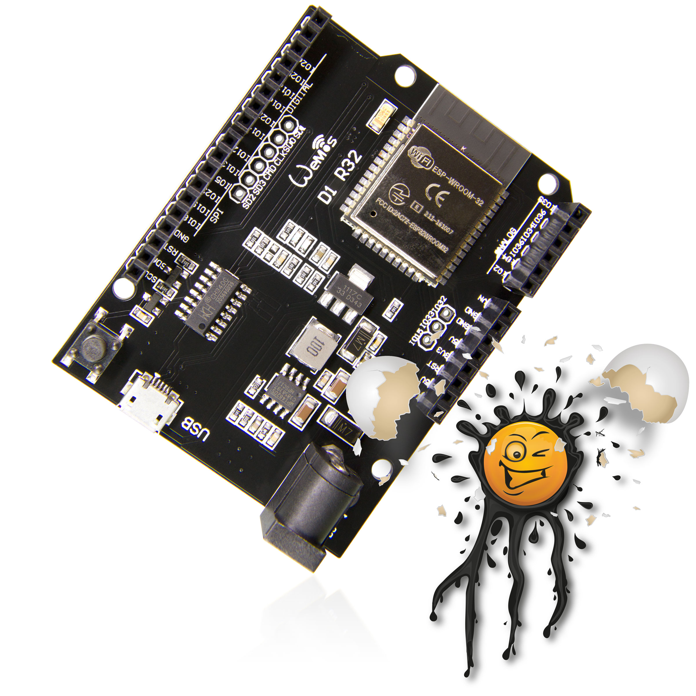 ESPDUINO-32 ESP32 Wemos D1 UNO D1 WROOM32 USB 2.0 USB Micro – Bild 6