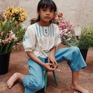 EMILE & IDA – Bluse, ‚BRODEE‘, Ecru, Baumwolle