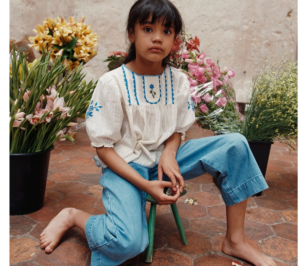 EMILE & IDA – Bluse, ‚BRODEE‘, Ecru, Baumwolle – Bild 3