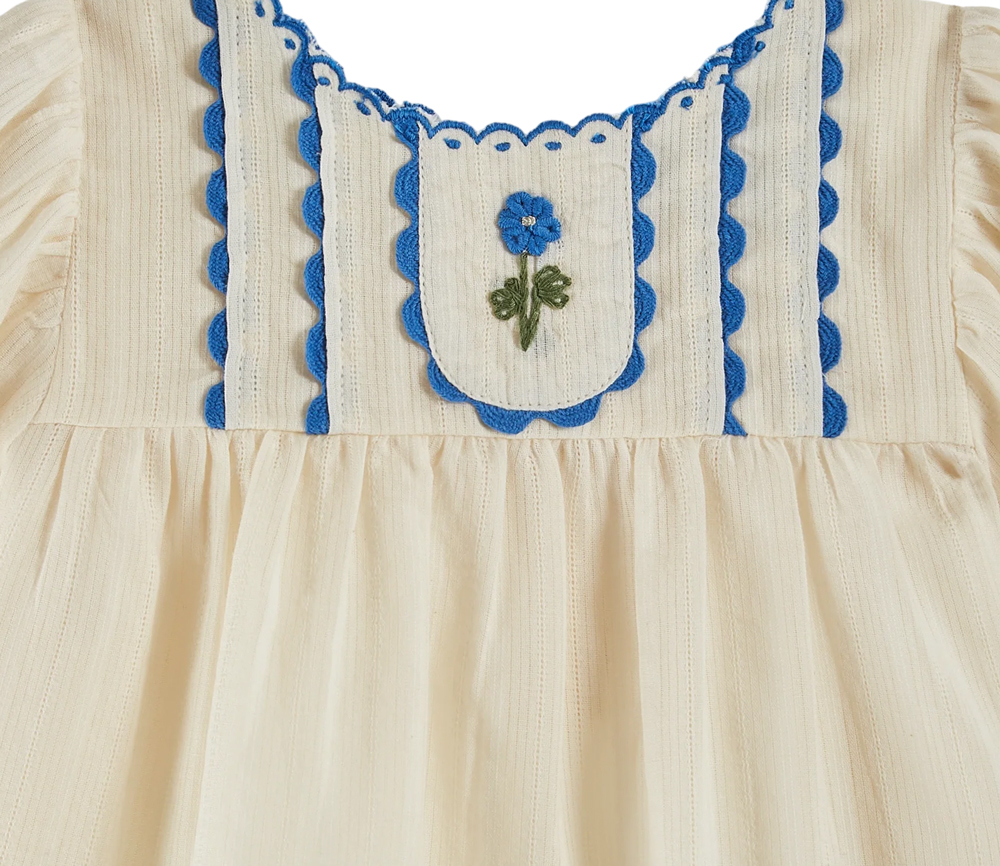 EMILE & IDA – Bluse, ‚BRODEE‘, Ecru, Baumwolle – Bild 8