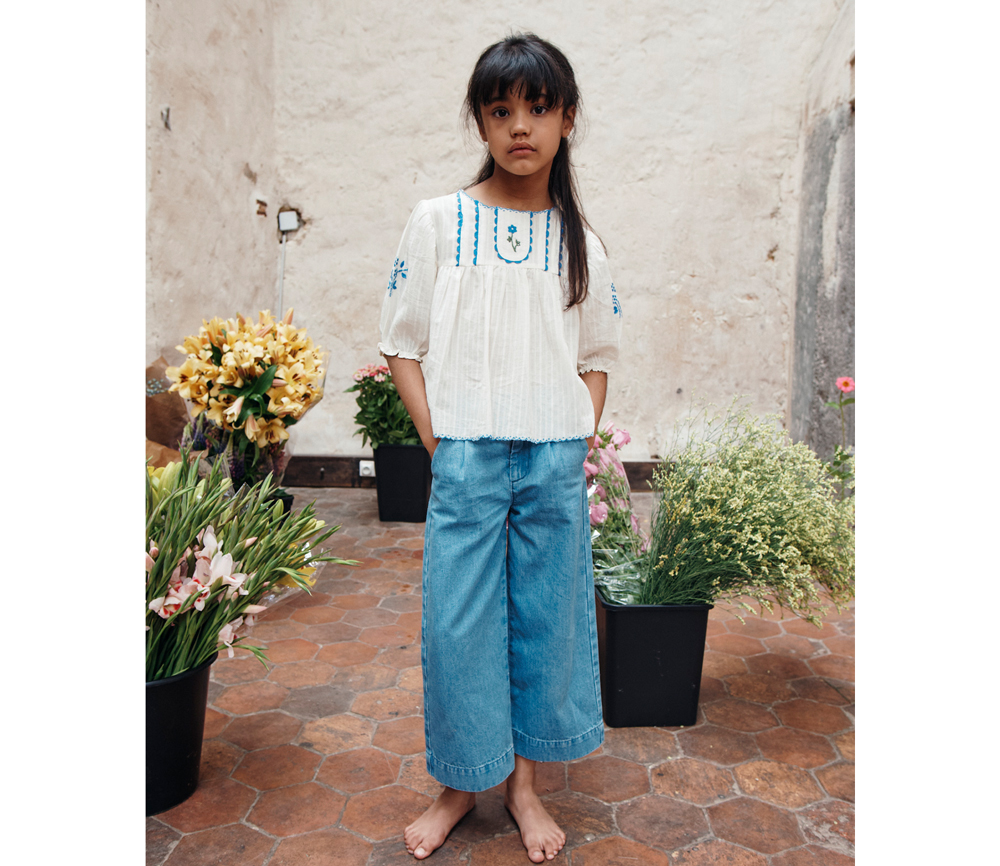 EMILE & IDA – Bluse, ‚BRODEE‘, Ecru, Baumwolle – Bild 4