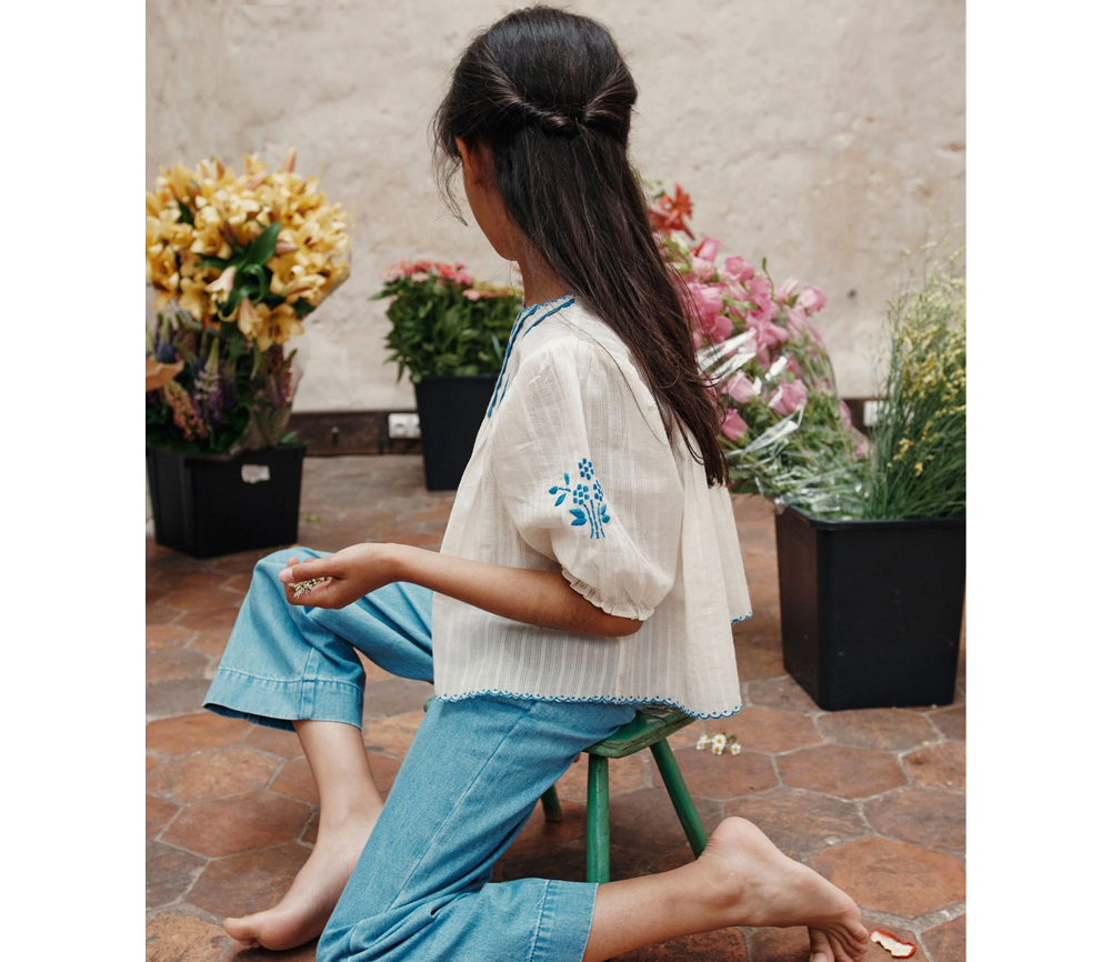 EMILE & IDA – Bluse, ‚BRODEE‘, Ecru, Baumwolle – Bild 6