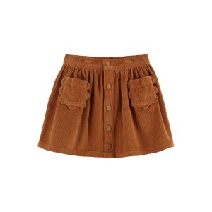 EMILE & IDA – Rock, ‚FLEURS VELOURS‘, pecan, Baumwolle