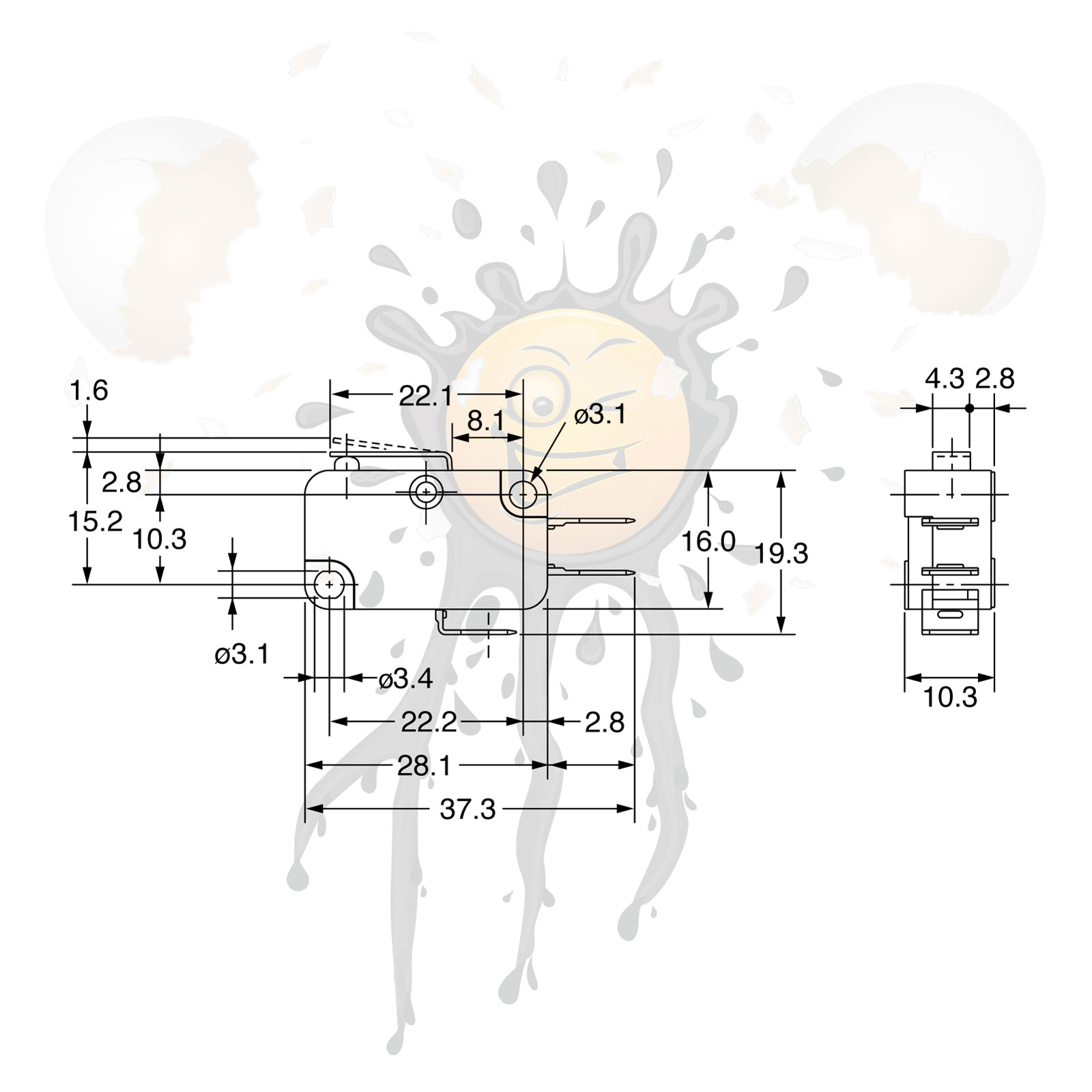 AC DC Endschalter mechanisch Endstop Microswitch V-151 1C25 15A 250V – Bild 3