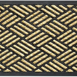 Fußmatte Fußabstreifer Kokos In- & Outdoor Gummibeschichtung Karomuster 40×60 cm