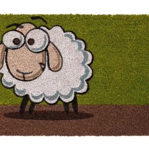 Fußmatte Kokosmatte INDOOR bunt bedruckt Motiv lustiges Schaf – 1 Stk 40×60 cm