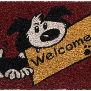 Fußmatte Kokosmatte Indoor bunt bedruckt Hund & Welcome Schild 1 Stk – 40×60 cm