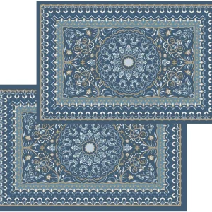 Fußmatten Fußabstreifer DECOR Perser Ornamente blau orientalisch waschbar 2 Gr.