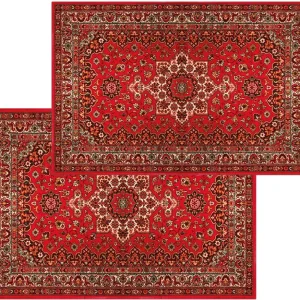 Fußmatten Fußabstreifer DECOR Perser Ornamente rot Orientalisch waschbar 2 Gr.