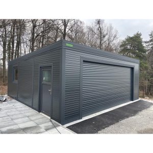Garage 6.75 x 6.75  x 2.8 m isoliert mit Sektionaltor, 3 x Fenster und Türe