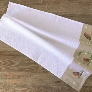 Geschirrtuch Abtrockentuch LEILA Waffelpique beige 50×70 cm Landhaus 1 Stk