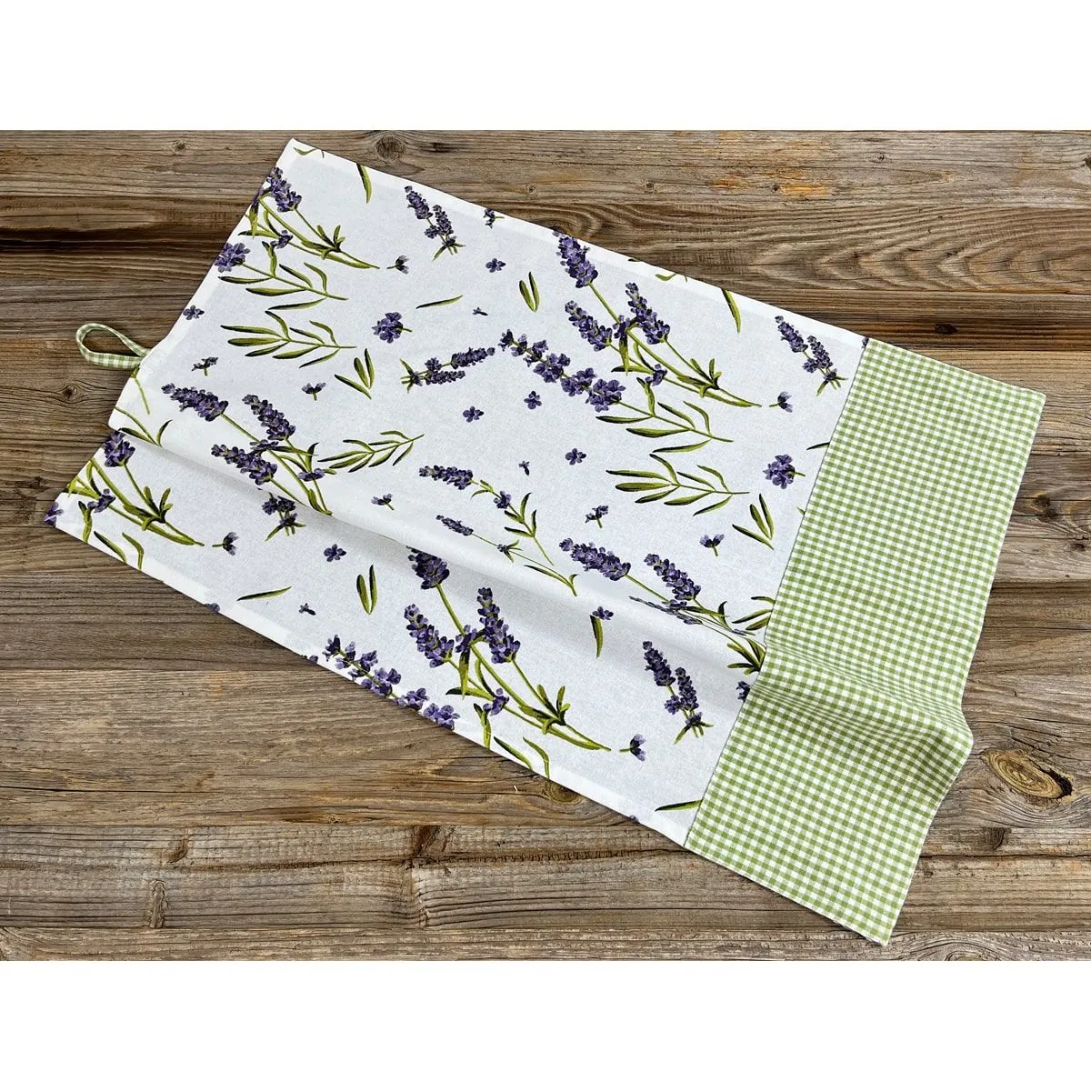 Geschirrtuch LAVINA Trockentuch Baumwolle Lavendel grün kariert