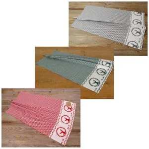 Geschirrtücher Landhaus Premium Stil RESI Karo & Hirsch Bordüre 50×70 cm 3 Farben