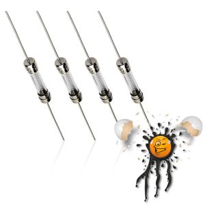 4 x Fein- Glas- Löt- Sicherung Picofuse Littelfuse SPT 3,6x10mm 250V Träge/Slow T1,5A bedrahtet