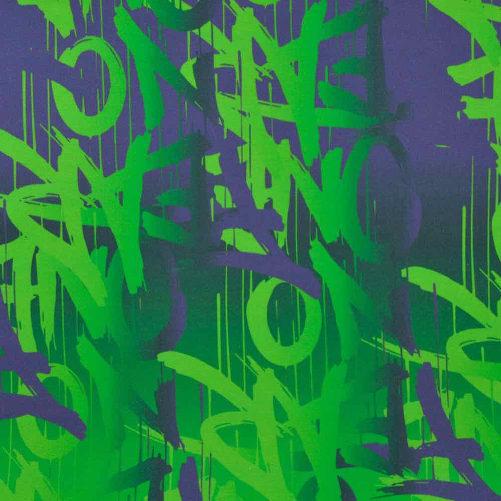 Panel, French Terry, Graffiti Grün / Lila Weiß – 80 cm – Bild 2