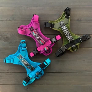 Wilderdog Gepolstertes Geschirr mit Griff und Brustring, M, L (rosa, olive)