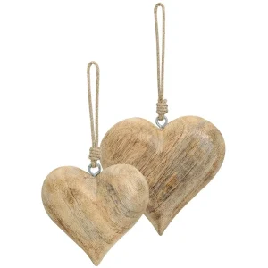 Herzen Hänger Dekohänger Holzherzen Anhänger Holz braun rustikal 1 Stk 2 Größen