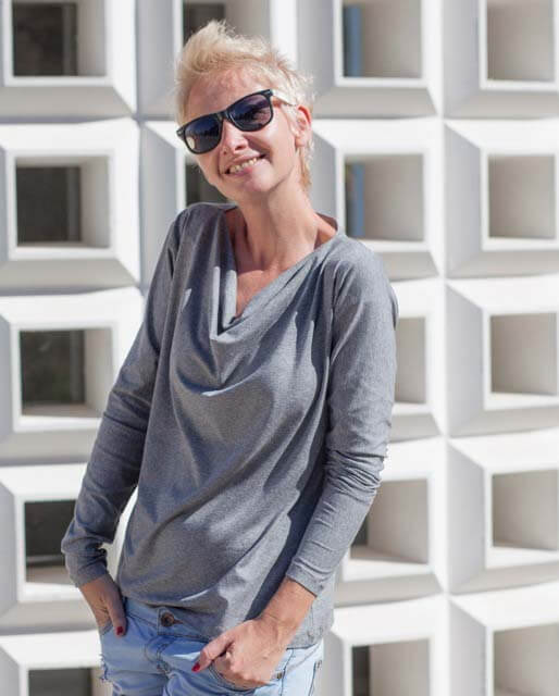 PAPIERSCHNITTMUSTER, Wasserfallkragen Shirt “KAT”, Gr. 158 bis Damengr. 46 – Bild 6