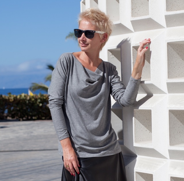 Jersey, weicher Rippenjersey, Grau Melange – Bild 7