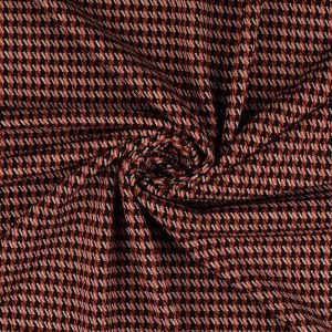 Jacquard, Knit, Schwarz / Rost Hahnentritt Musterung