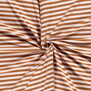 Jersey, breite Streifen Zimt / Weiß