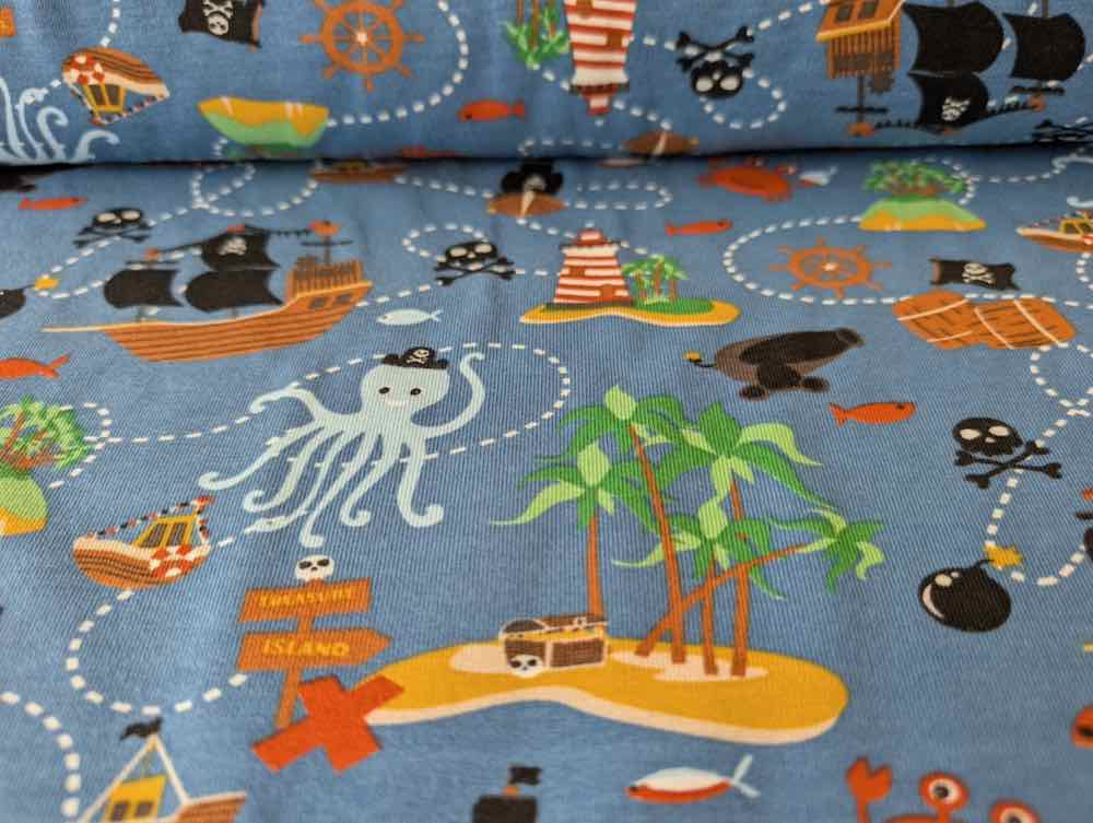 Jersey, Piratenmotiv Blau – Jeansblau – Bild 3