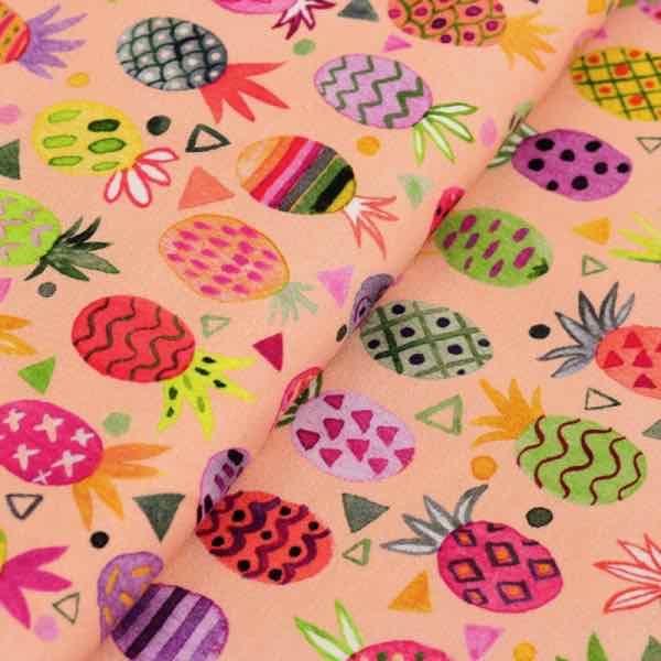 Jersey, bunte Ananas auf Rosa – Bild 3