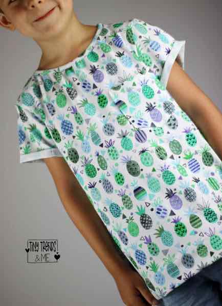 Jersey, bunte Ananas auf Rosa – Bild 4