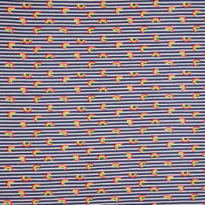 Jersey, kleine Neon Regenbogen auf Streifen Marine / Weiß