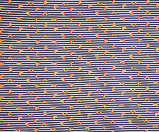 Jersey, kleine Neon Regenbogen auf Streifen Marine / Weiß