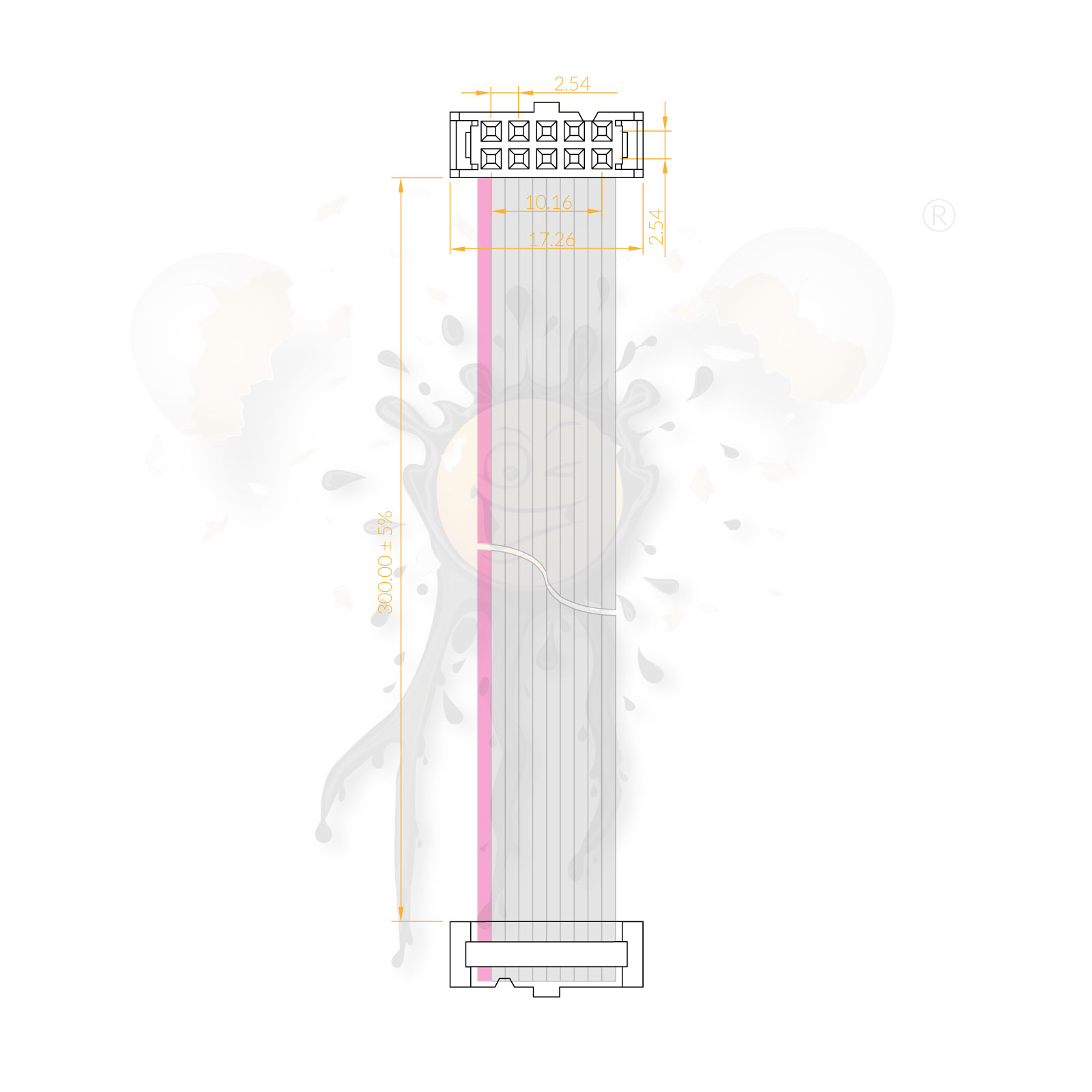 Flachbandkabel IDC mit Pfostenverbinder 10-polig 300mm – Bild 3