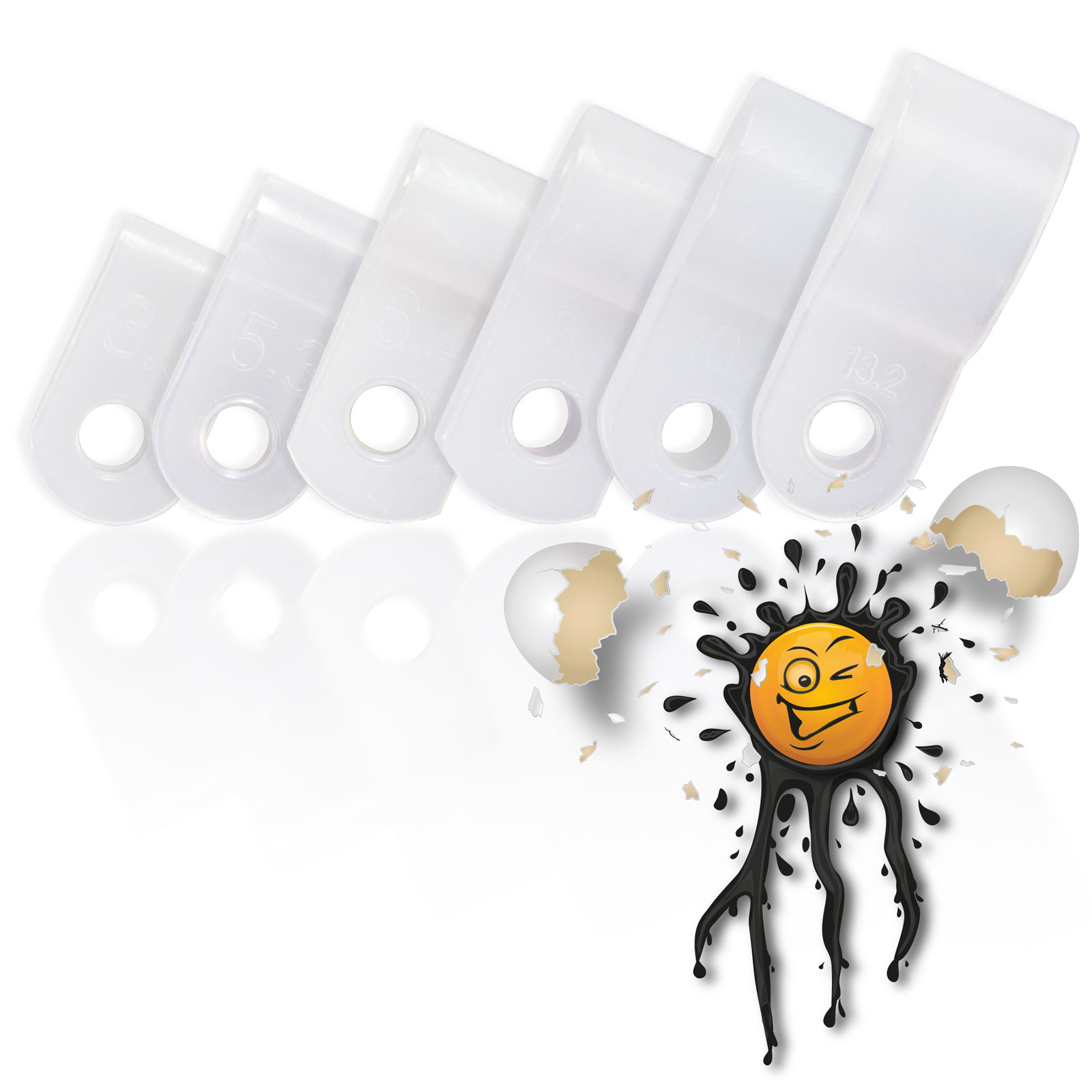 10 x Nylon R Clip Kabelklemme ø 3.3 5.3 6.4 8.4 10.4 13.2 mm Kabelfixierung – Bild 2