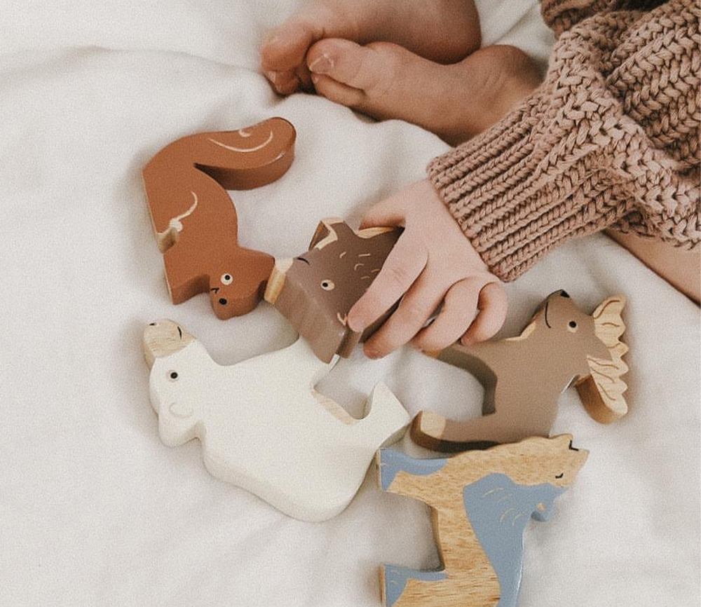 HEVEA – Holztiere Wald Set 4 tlg., Kautschukbaumholz, Fairtrade – Bild 5