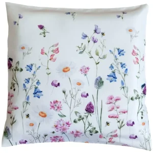 Kissenbezug Kissenhülle Heimtextilien Wiesenblumen Blumen Blüten bunt 40×40 cm