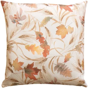 Kissenhülle Kissenbezug Druck Herbstlaub Blätter bunt Tischwäsche 1 Stk 40×40 cm