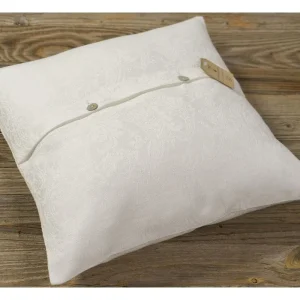 Kissenhülle Kissenbezug Knöpfe Textil MILA einfarbig weiß 46×46 cm Landhaus 1 Stk