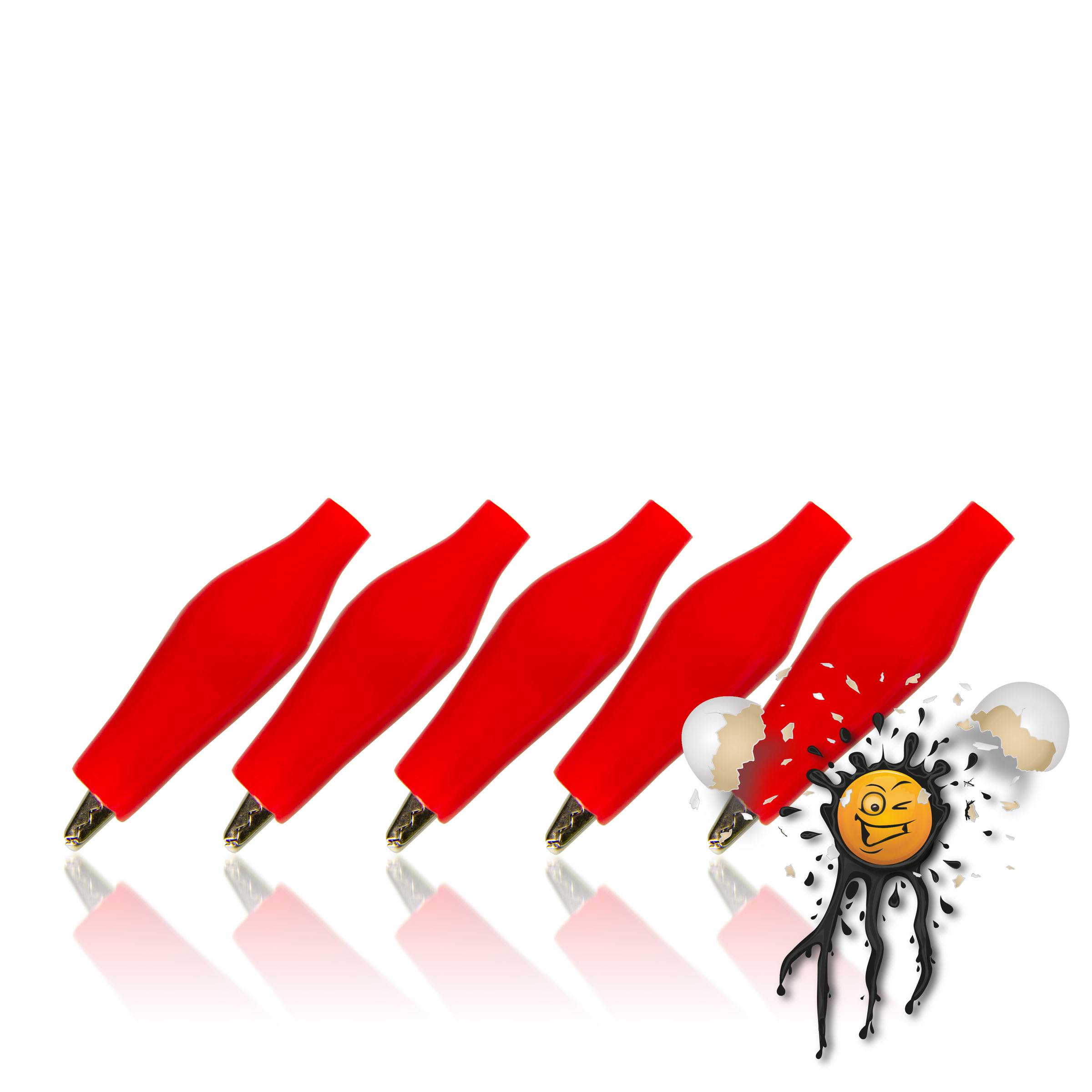 5 x 28mm isolierte Krokodilklemme mit Hülle – Bild 3